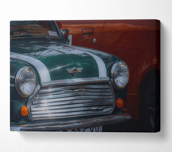  A Canvas Print of Emerald Mini Cooper Canvas Print