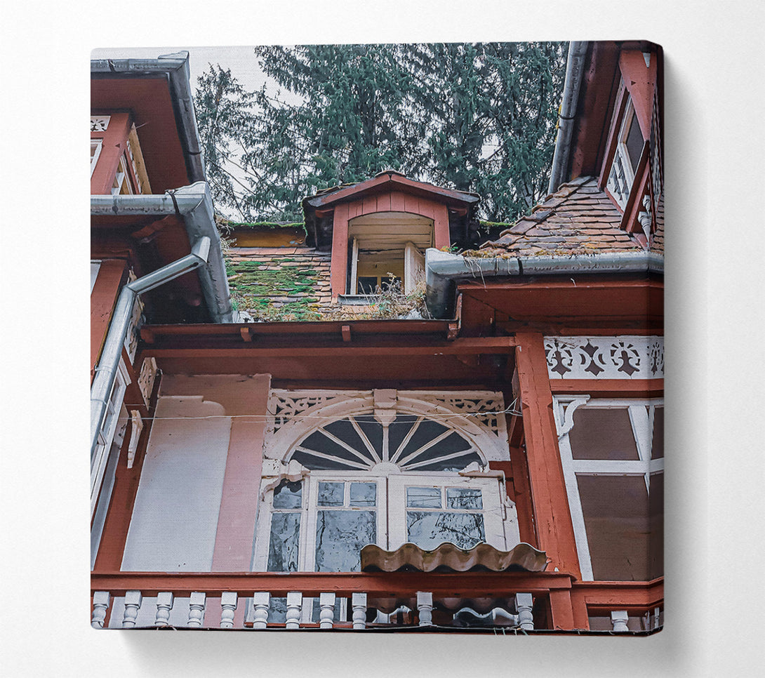  A Canvas Print of Red Roofed Windows Canvas Wall Art