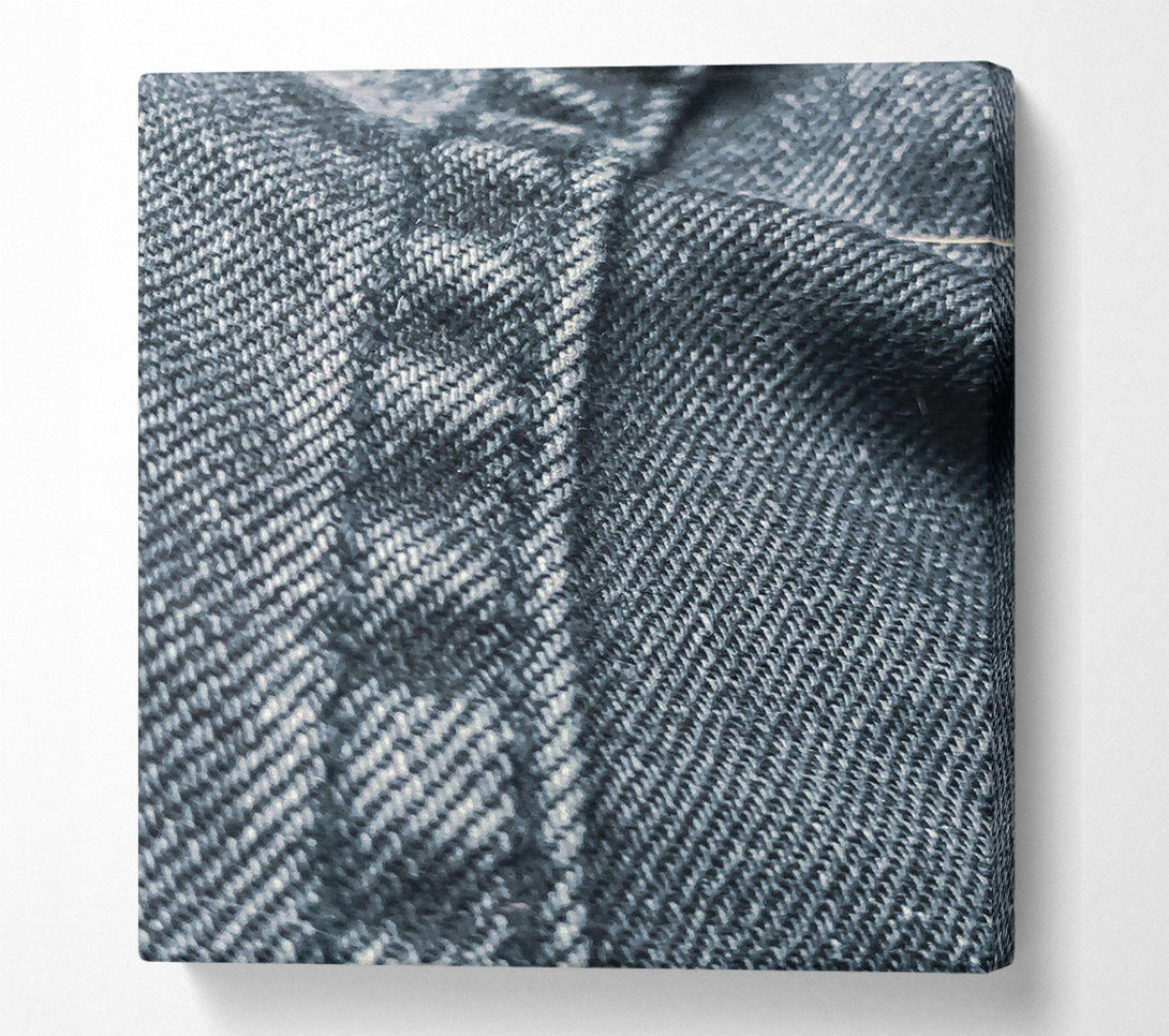  A Canvas Print of Indigo Woven Texture Canvas Wall Art