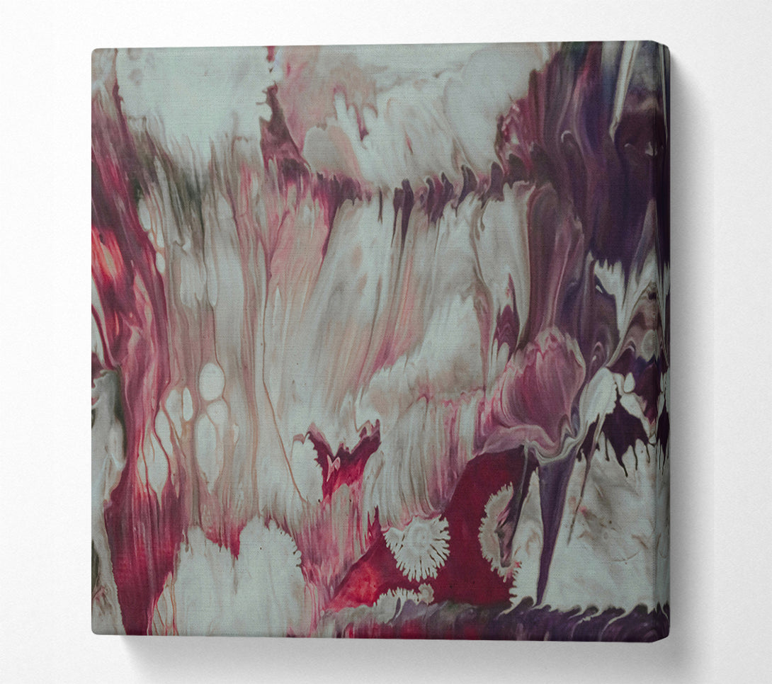  A Canvas Print of Crimson Swirls In White Canvas Art