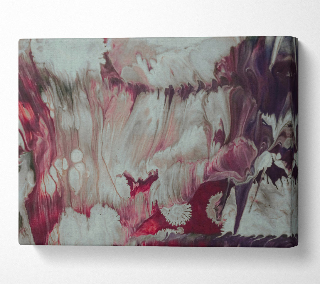 A Canvas Print of Crimson Swirls In White Canvas Art