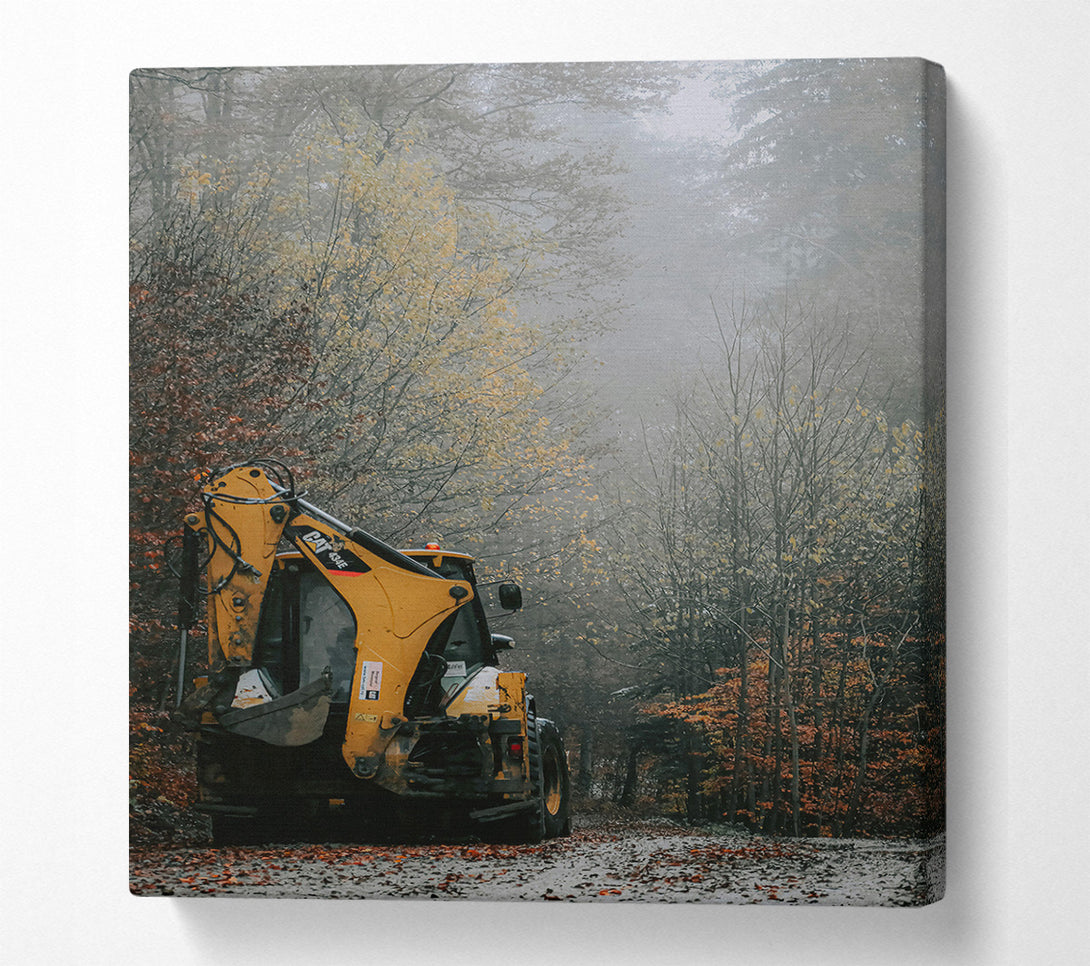  A Canvas Print of Yellow Digger In Fog Canvas Art