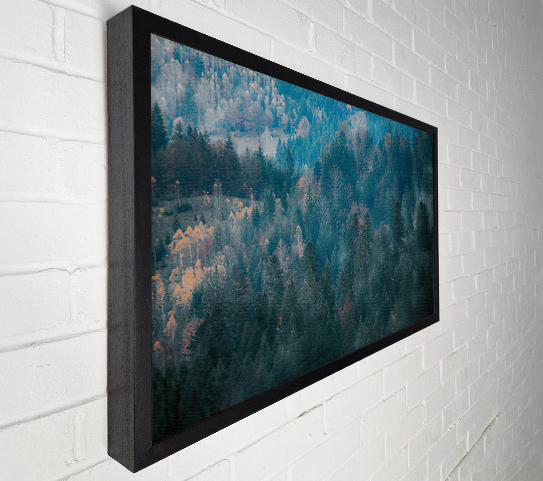 A Canvas Print of Teal Forest Hues Canvas Print