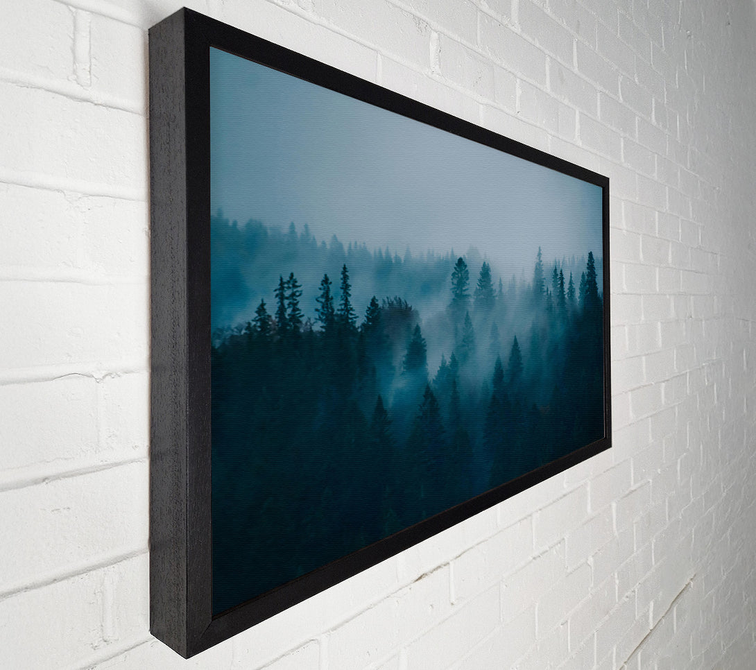  A Canvas Print of Blue Forest Fog Canvas Wall Art
