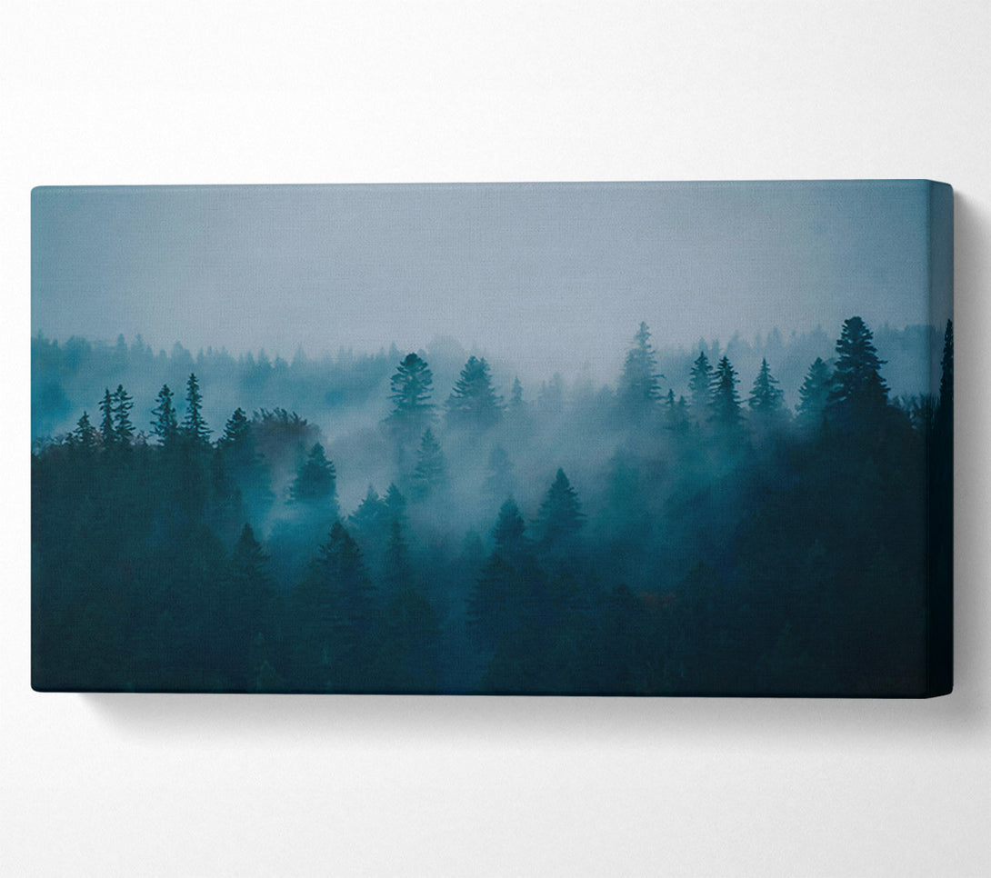  A Canvas Print of Blue Forest Fog Canvas Wall Art