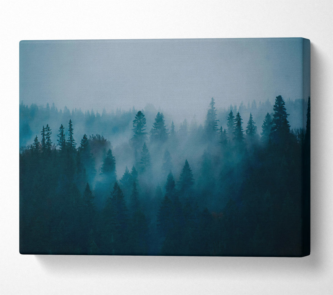  A Canvas Print of Blue Forest Fog Canvas Wall Art