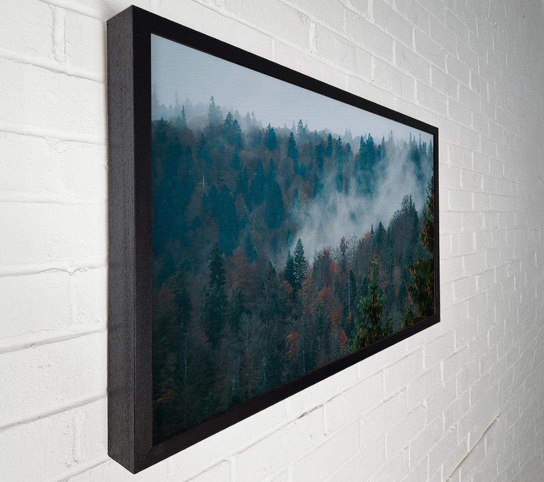  A Canvas Print of Misty Teal Forest Canvas Art