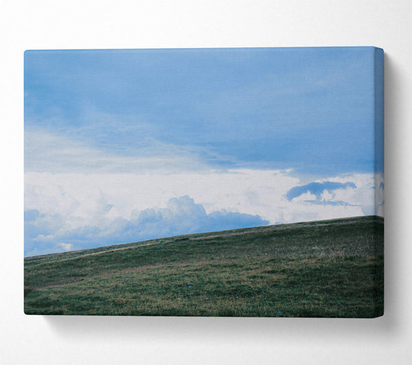  A Canvas Print of Blue Skies Over Green Hills Canvas Print