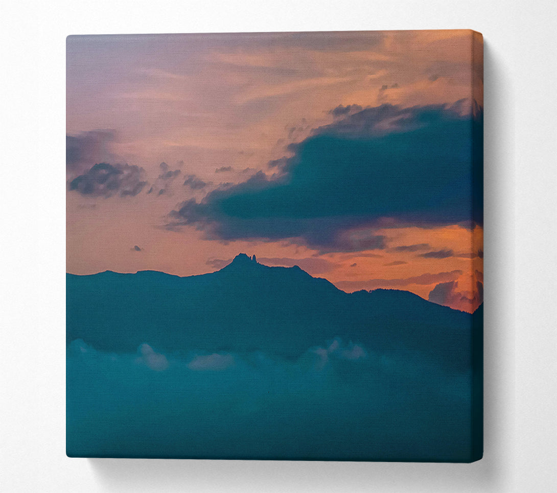  A Canvas Print of Azure Mountain Dusk Canvas Wall Art