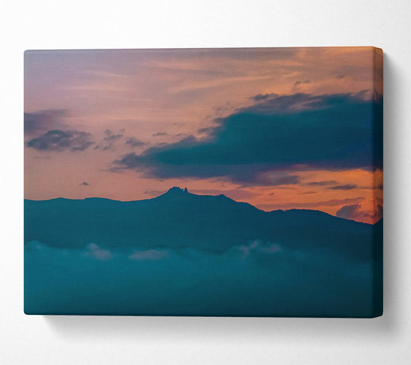 A Canvas Print of Azure Mountain Dusk Canvas Wall Art