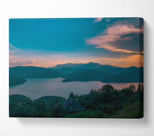  A Canvas Print of Azure Sky Mountains Canvas Art