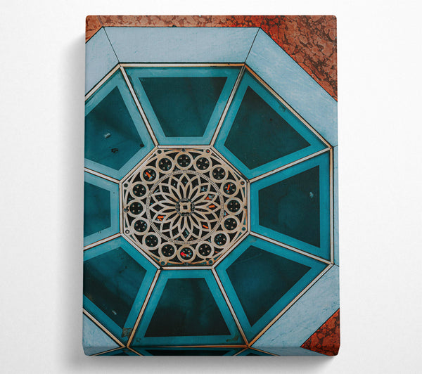  A Canvas Print of Teal Octagonal Design Canvas Print