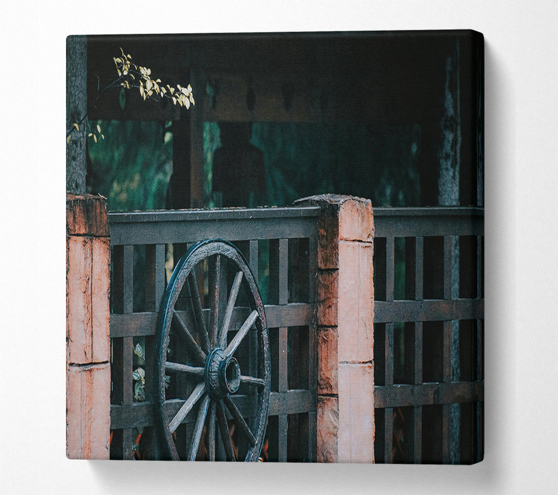  A Canvas Print of Rustic Brown Wheel Canvas Print