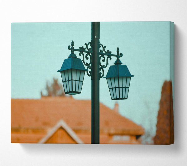 A Canvas Print of Blue Dusk Street Lights Canvas Print
