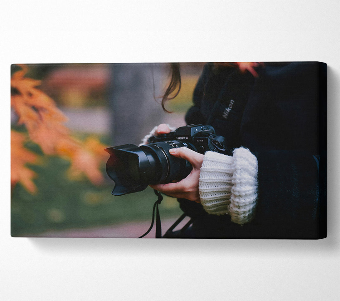  A Canvas Print of Autumn Camera Lens Canvas Print