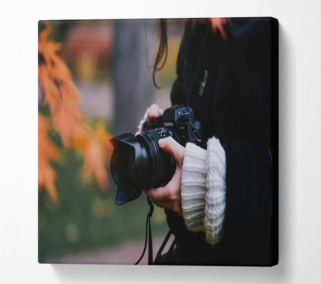  A Canvas Print of Autumn Camera Lens Canvas Print