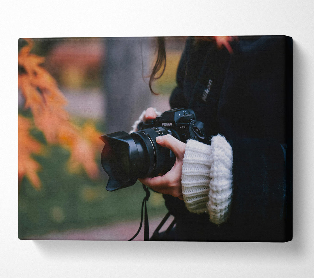  A Canvas Print of Autumn Camera Lens Canvas Print