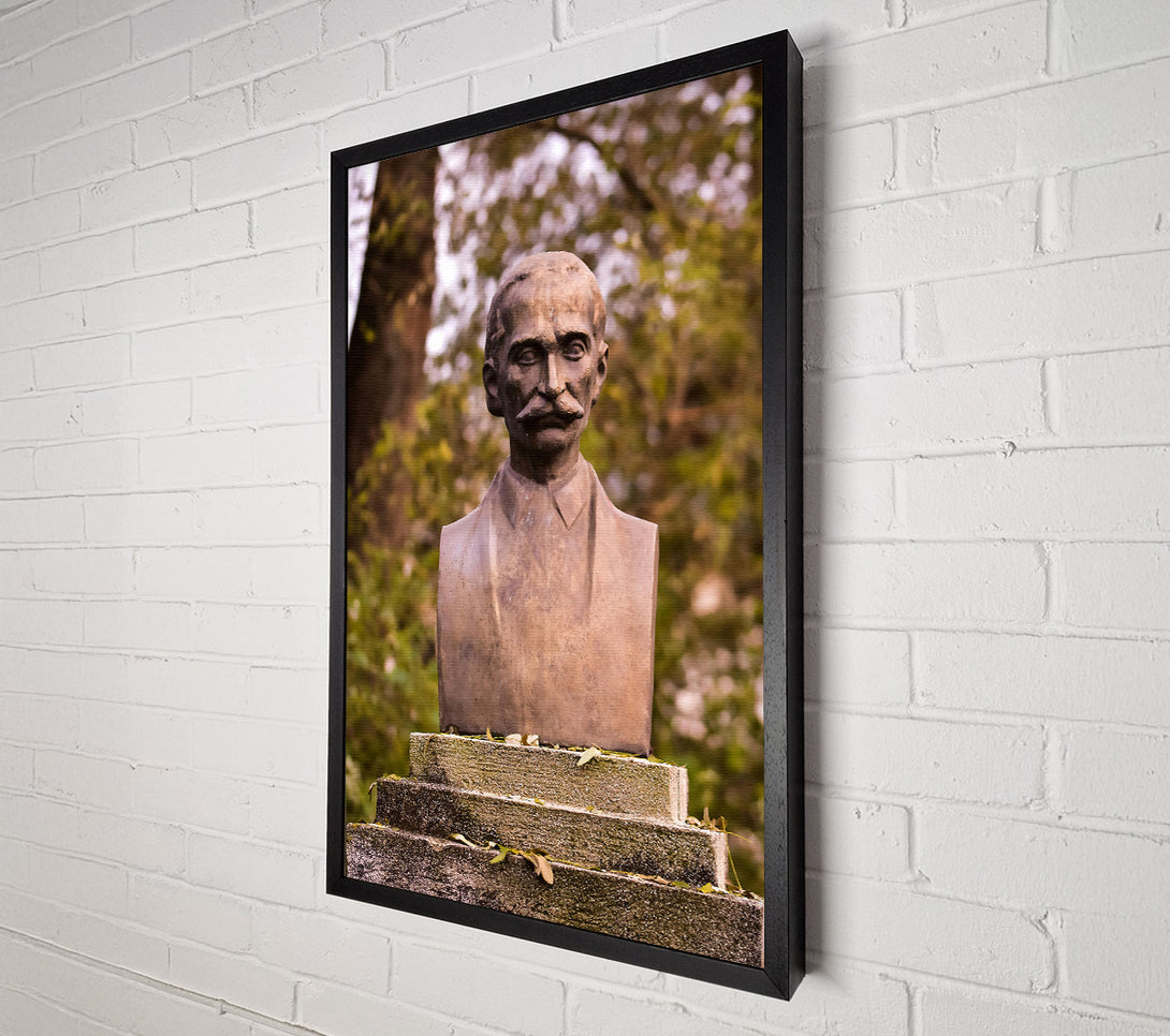  A Canvas Print of Bronze Man In Autumn Canvas Print