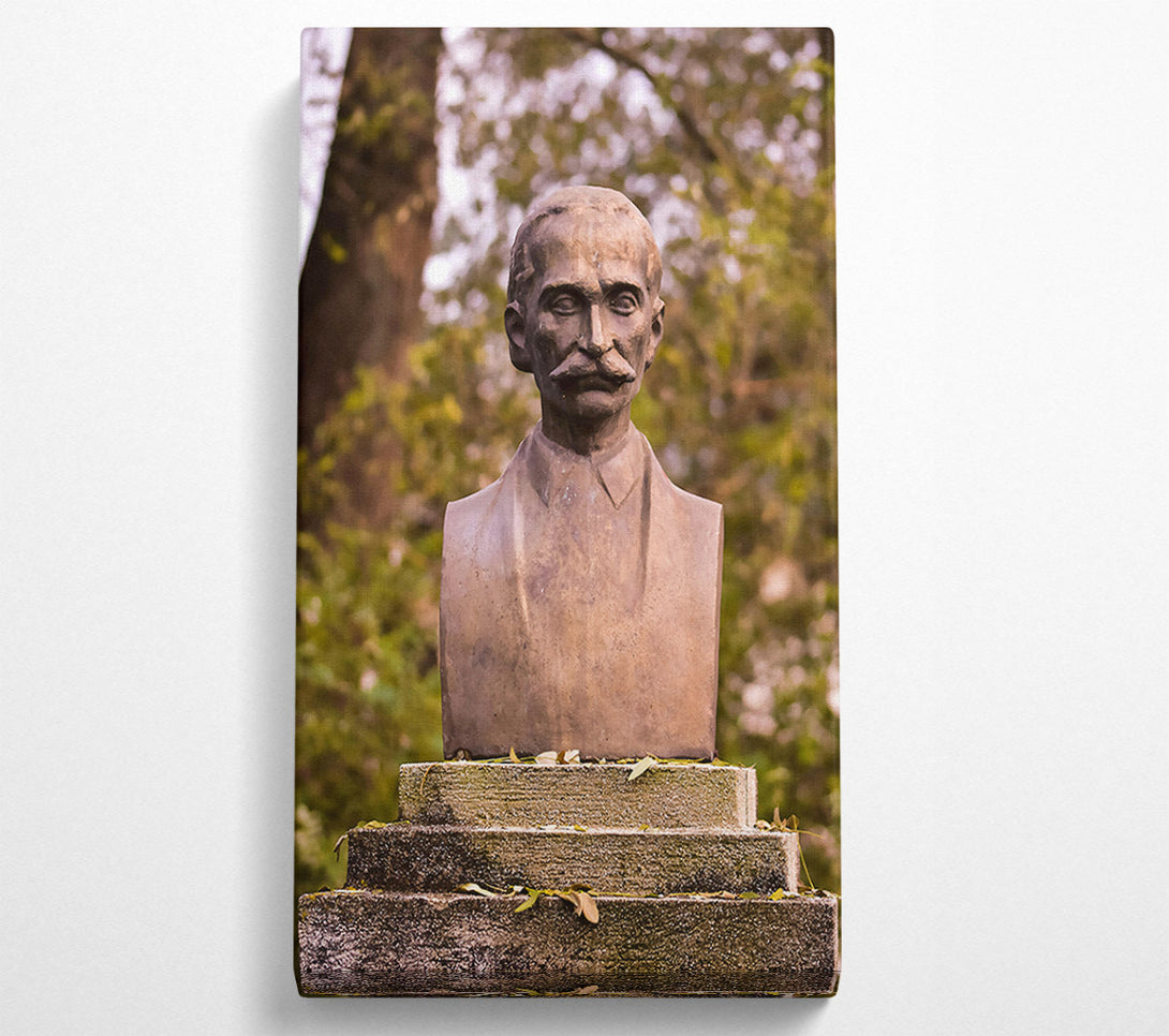  A Canvas Print of Bronze Man In Autumn Canvas Print