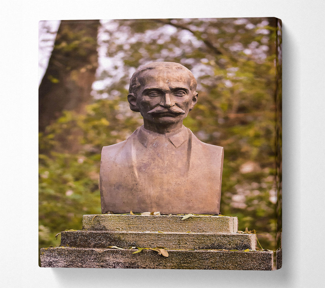  A Canvas Print of Bronze Man In Autumn Canvas Print