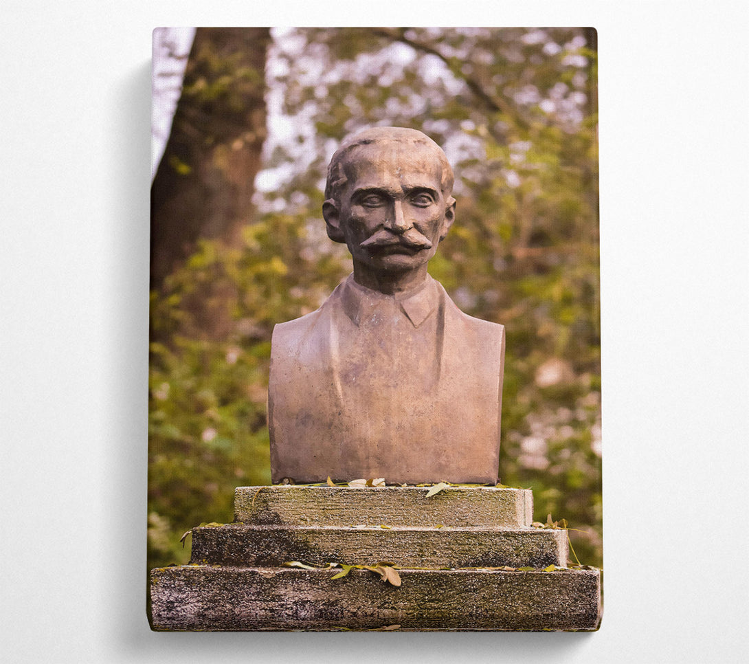  A Canvas Print of Bronze Man In Autumn Canvas Print