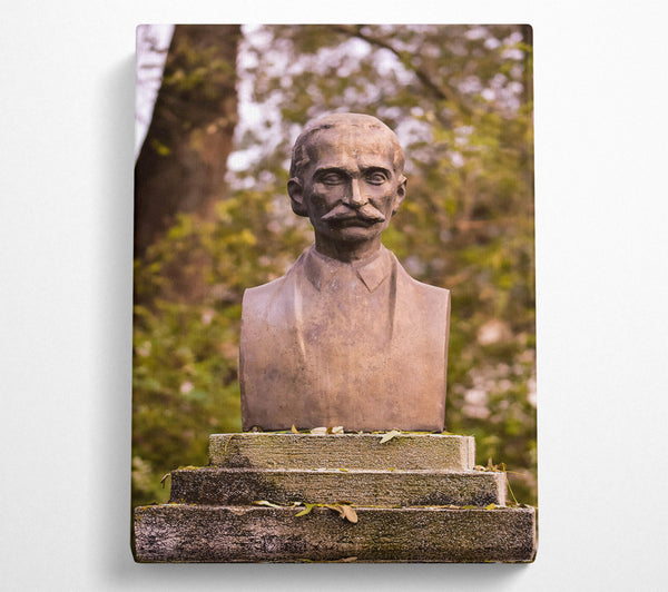  A Canvas Print of Bronze Man In Autumn Canvas Print