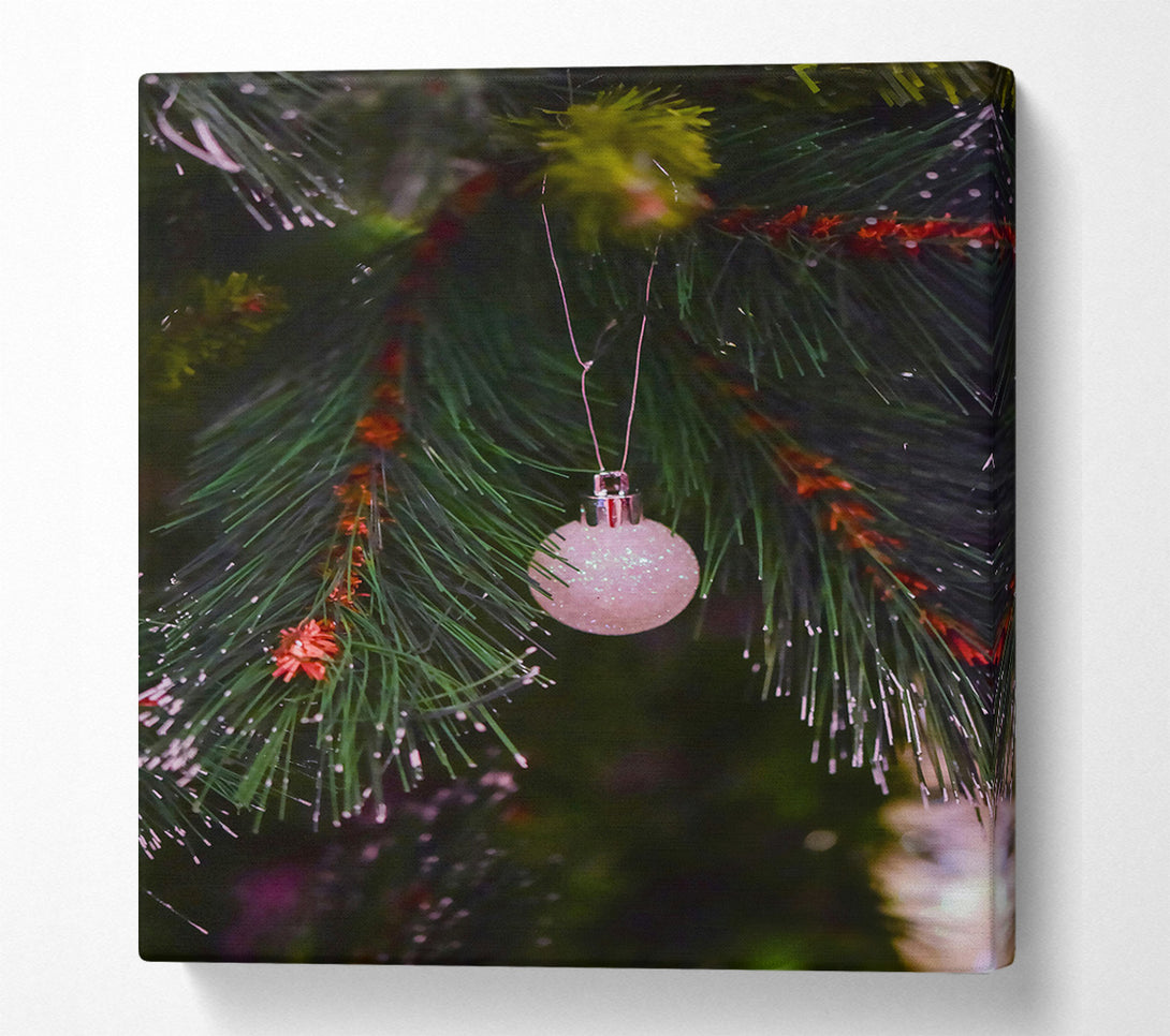  A Canvas Print of Green Glittery Ornament Canvas Art