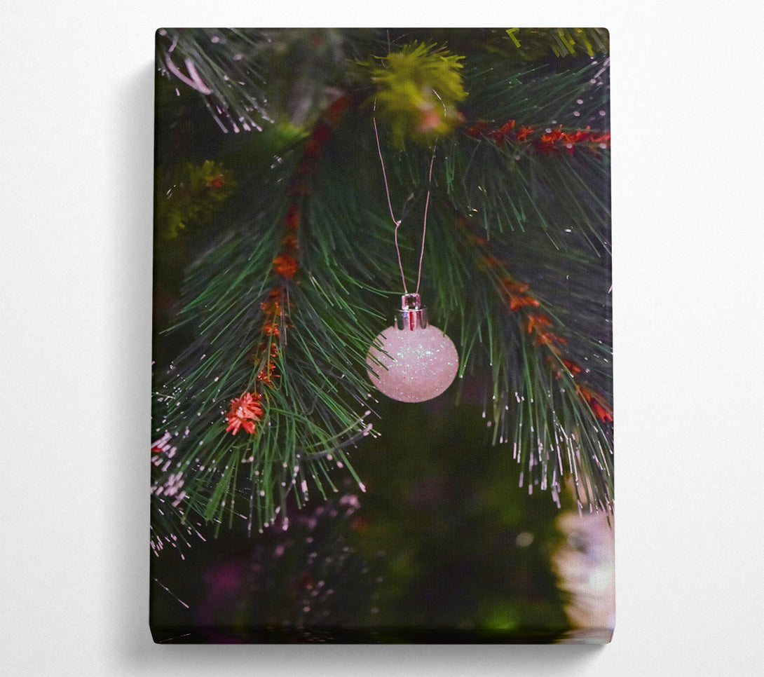  A Canvas Print of Green Glittery Ornament Canvas Art