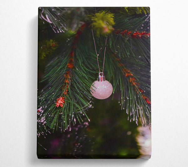  A Canvas Print of Green Glittery Ornament Canvas Art