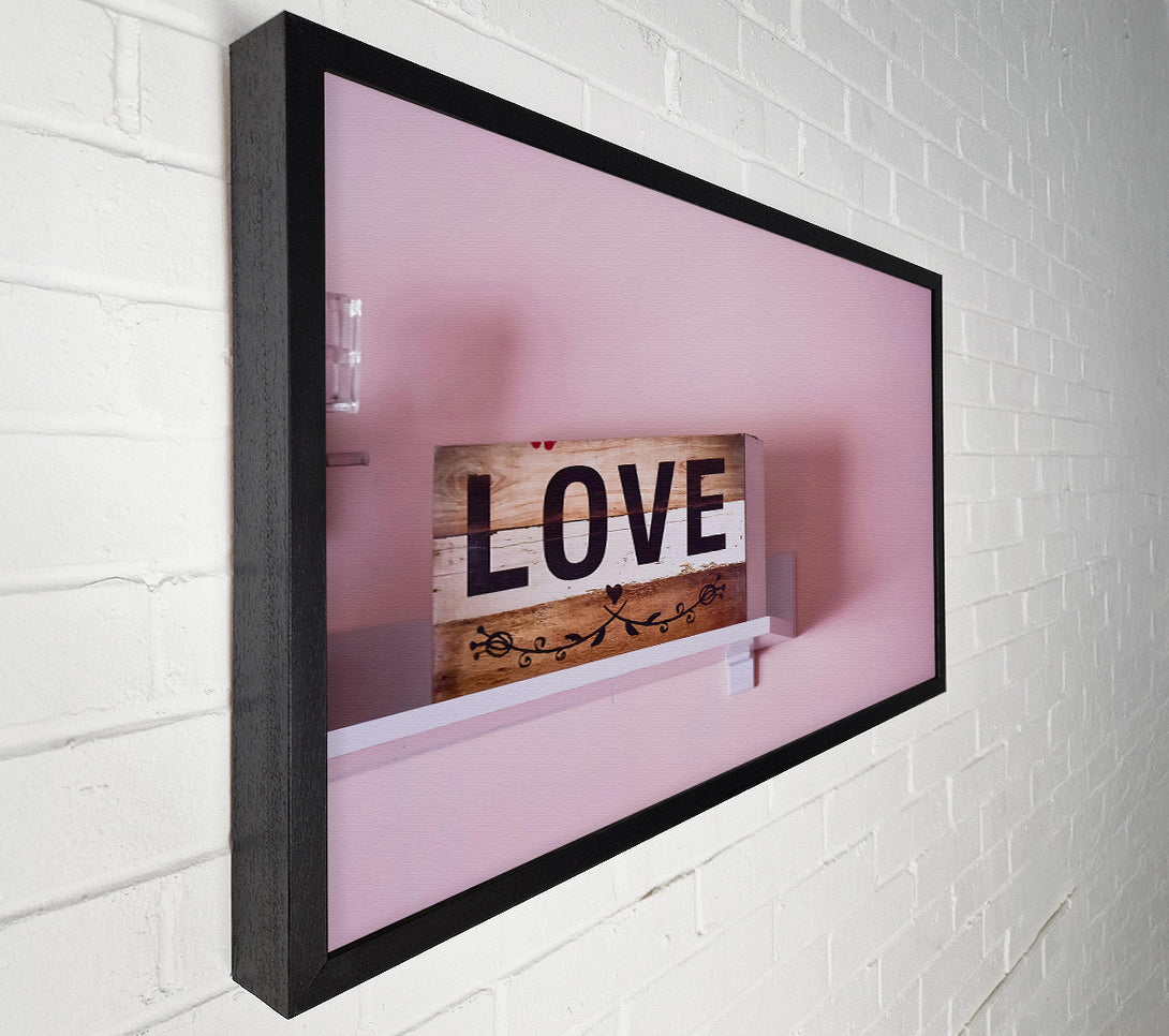  A Canvas Print of Pink Love Sign Canvas Wall Art