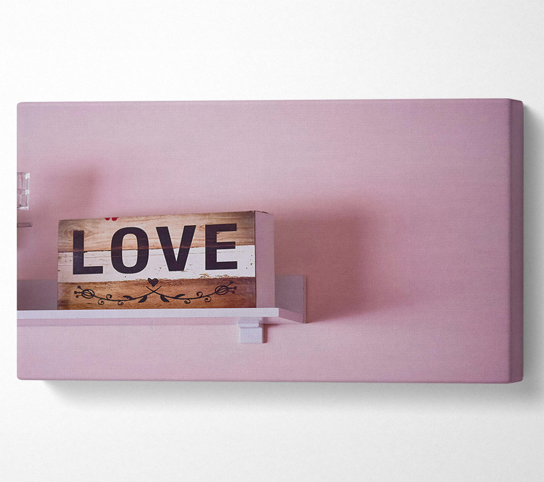  A Canvas Print of Pink Love Sign Canvas Wall Art