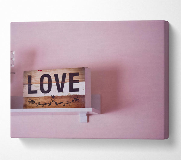  A Canvas Print of Pink Love Sign Canvas Wall Art