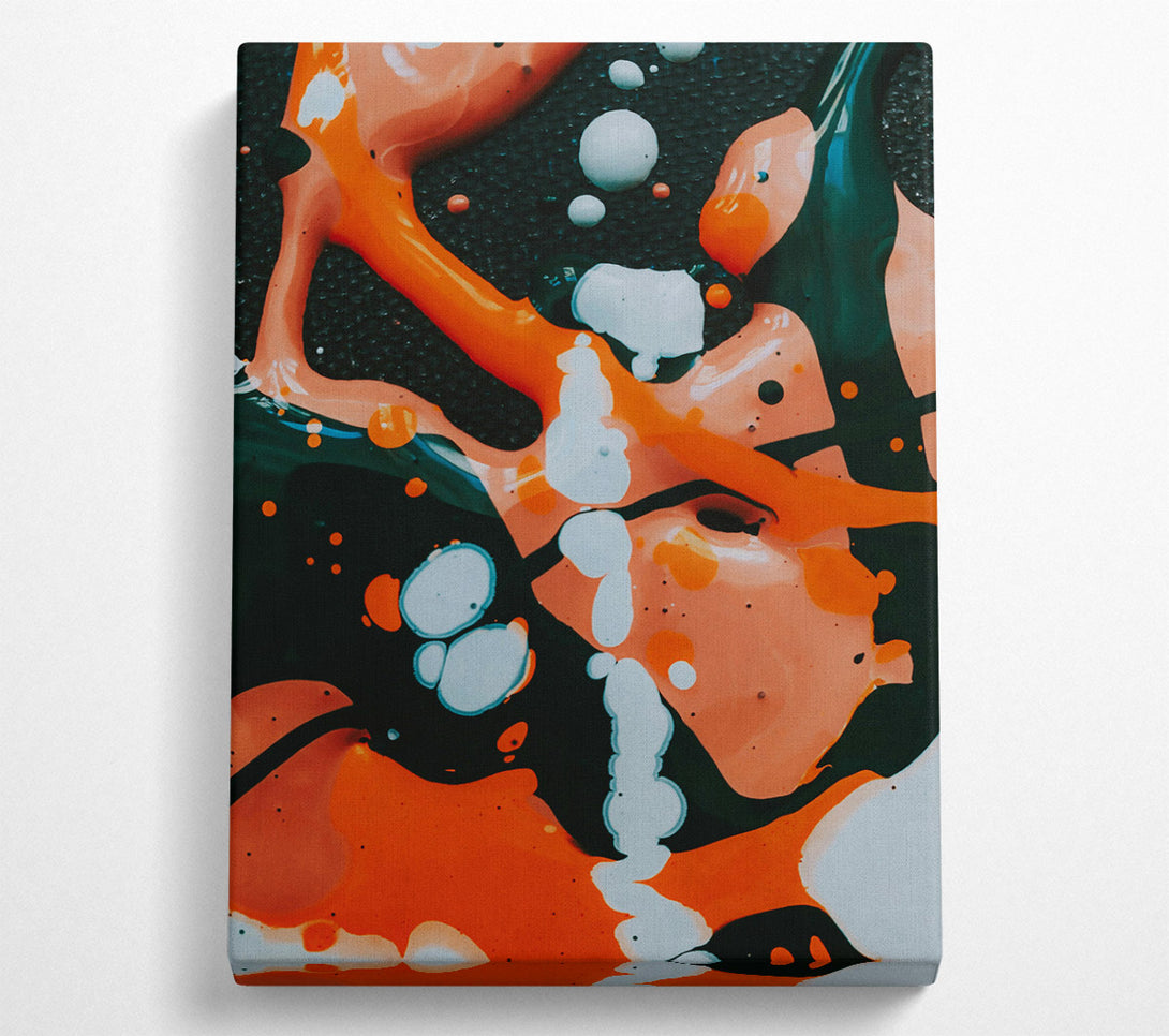  A Canvas Print of Orange Swirl Abstract Canvas Print
