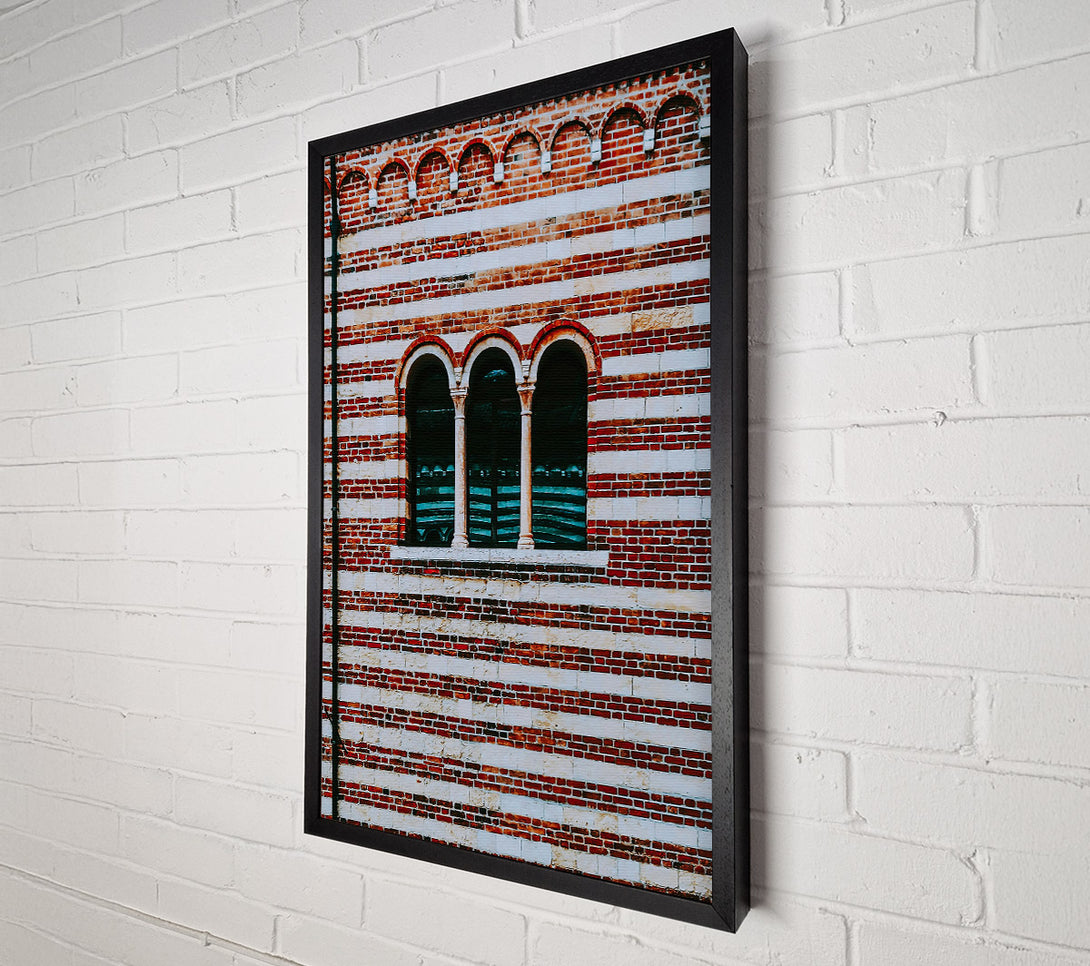  A Canvas Print of Red Brick Arched Window Canvas Print