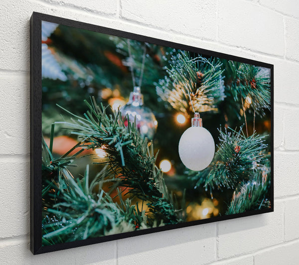 White Ornament On Green Tree