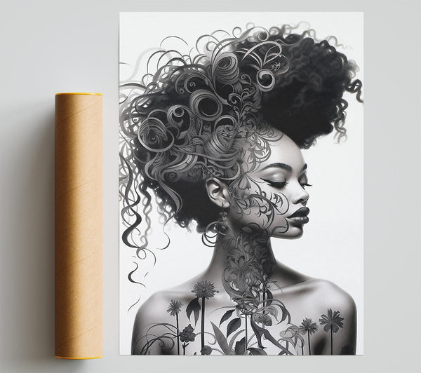 Nature Tattoo Woman Print