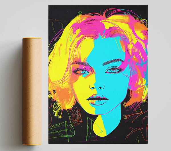 Neon Face Poster