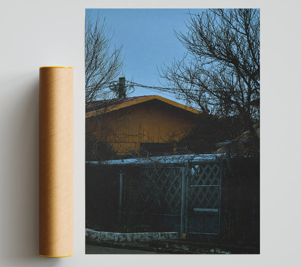 Yellow House Behind Branches Giclee Print