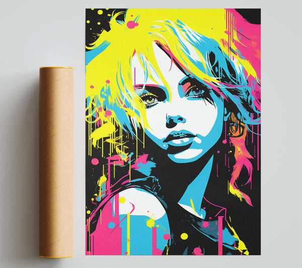 Neon Lady Vector Giclee Print