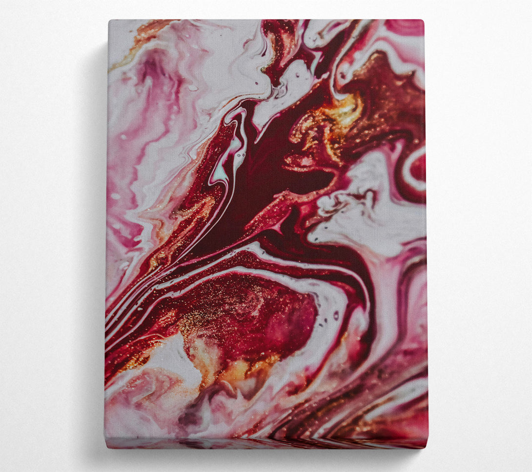  A Canvas Print of Crimson Swirls Of Gold Canvas Wall Art