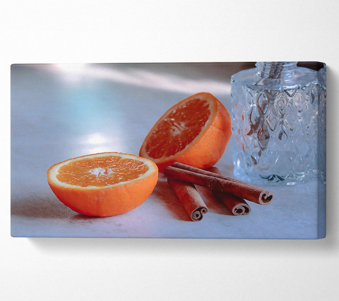  A Canvas Print of Orange Cinnamon Still Life Canvas Print