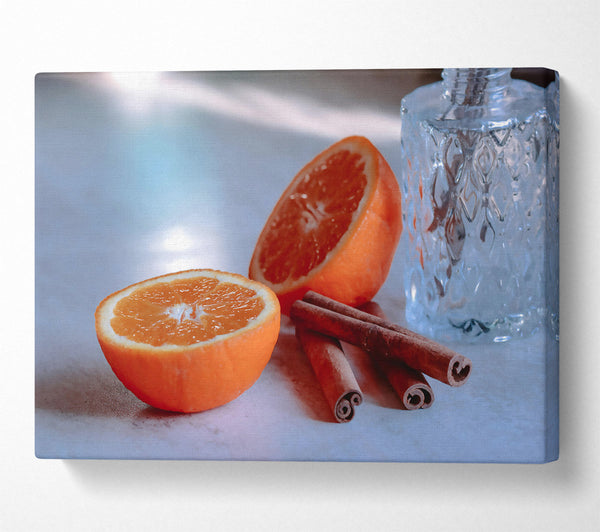  A Canvas Print of Orange Cinnamon Still Life Canvas Print