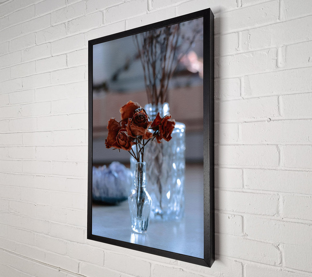  A Canvas Print of Brown Roses In Glass Canvas Print