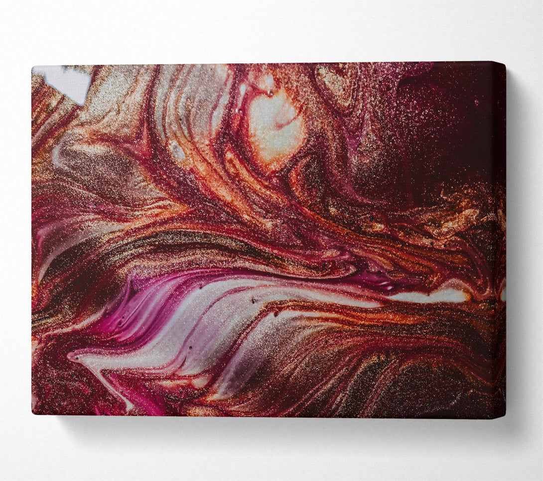  A Canvas Print of Crimson Gold Swirls Canvas Wall Art
