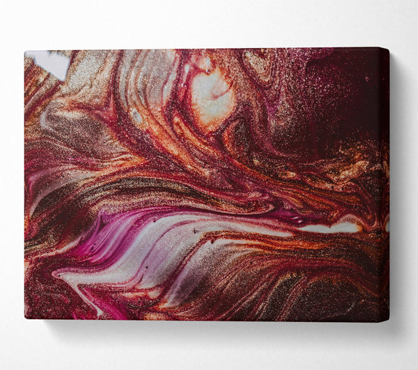  A Canvas Print of Crimson Gold Swirls Canvas Wall Art