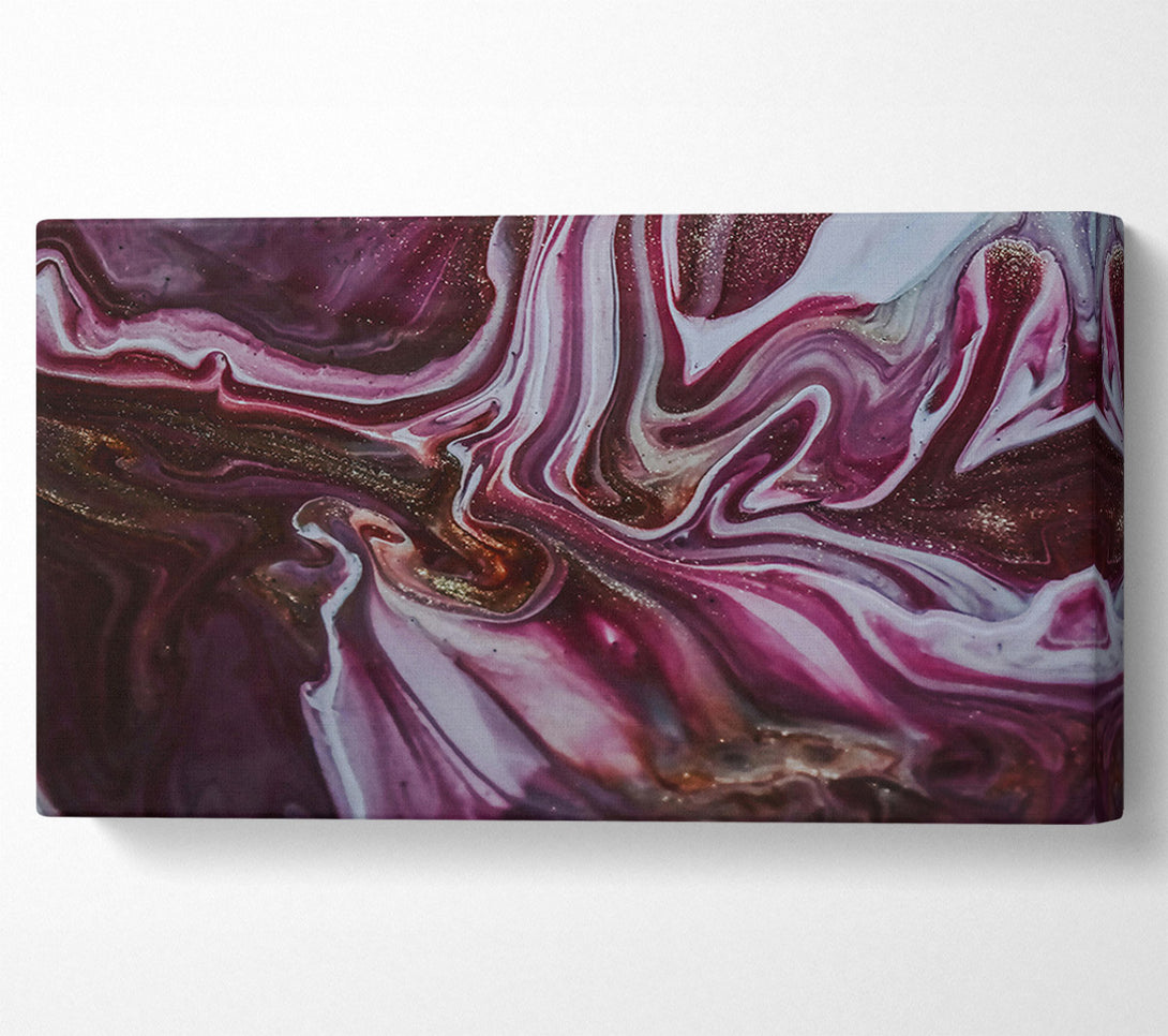  A Canvas Print of Burgundy Swirls Of Gold Canvas Print
