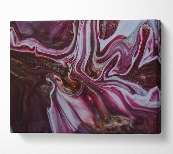  A Canvas Print of Burgundy Swirls Of Gold Canvas Print