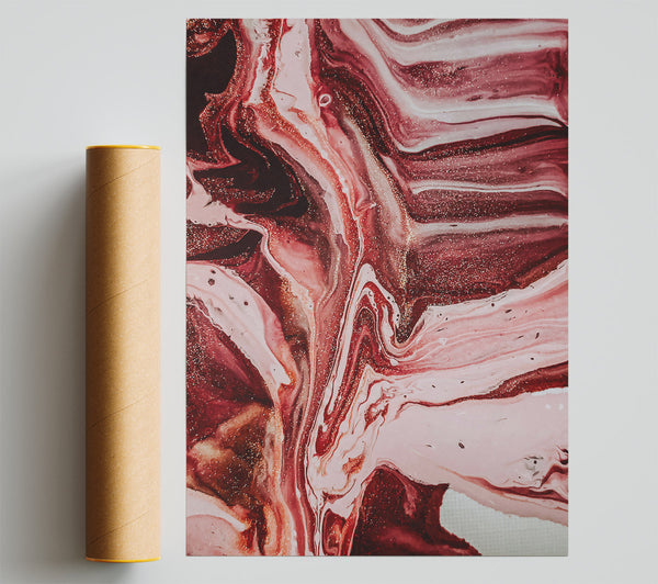 Crimson Fluid Embrace Poster
