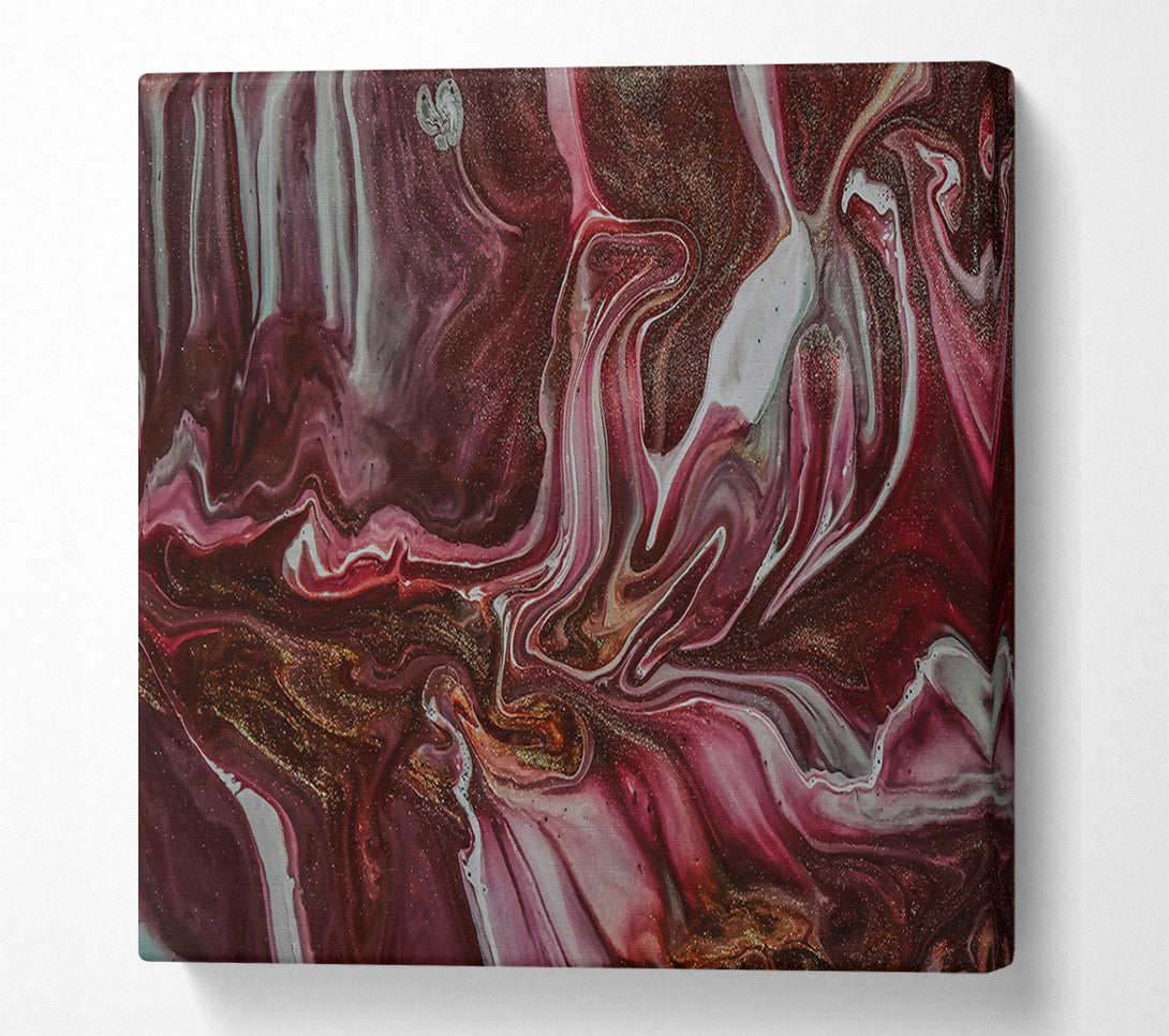  A Canvas Print of Crimson Flowing Abstract Canvas Wall Art