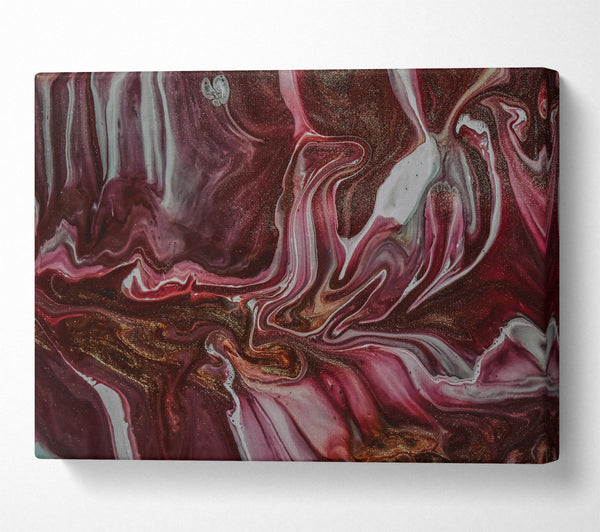 A Canvas Print of Crimson Flowing Abstract Canvas Wall Art